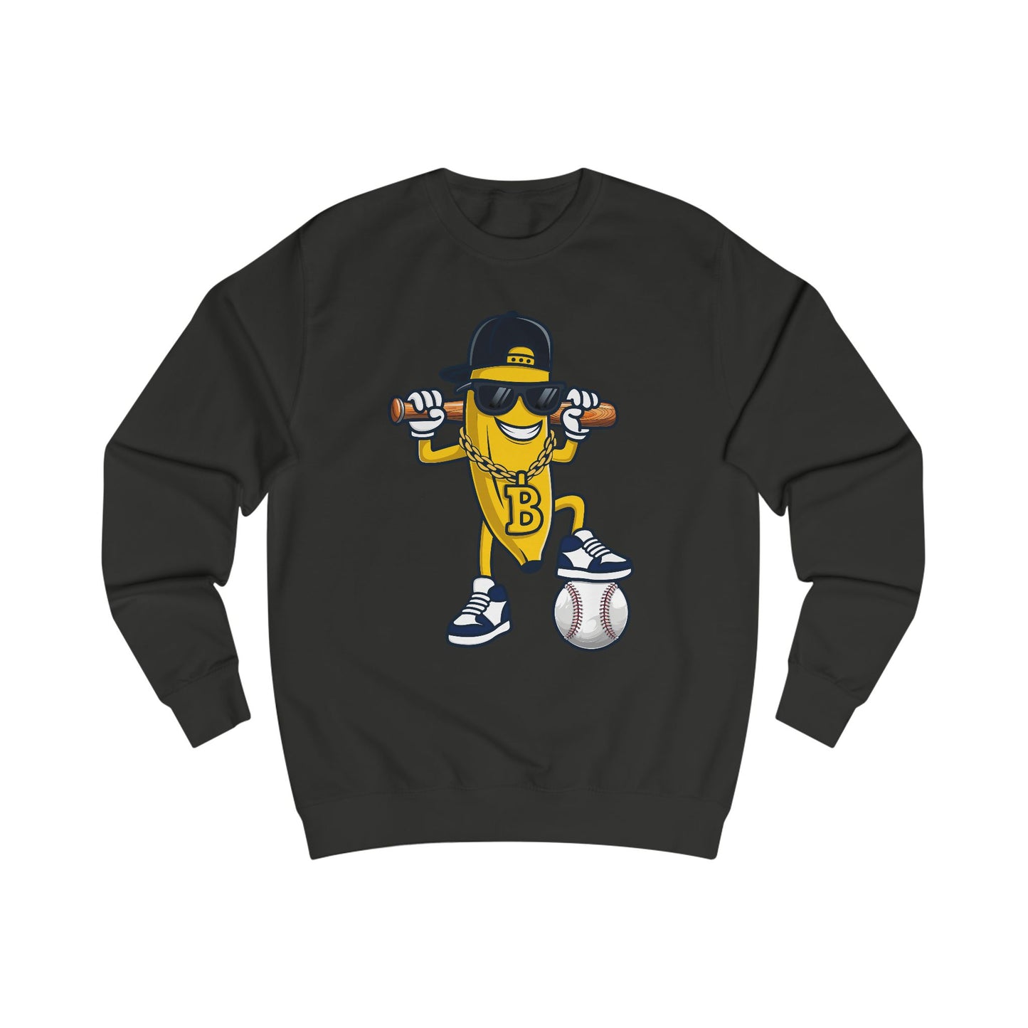 Cool Baseball Banana Unisex Sweatshirt, Fun Gift for Sports Lovers, Perfect for Casual Days, Birthday or Sports Events
