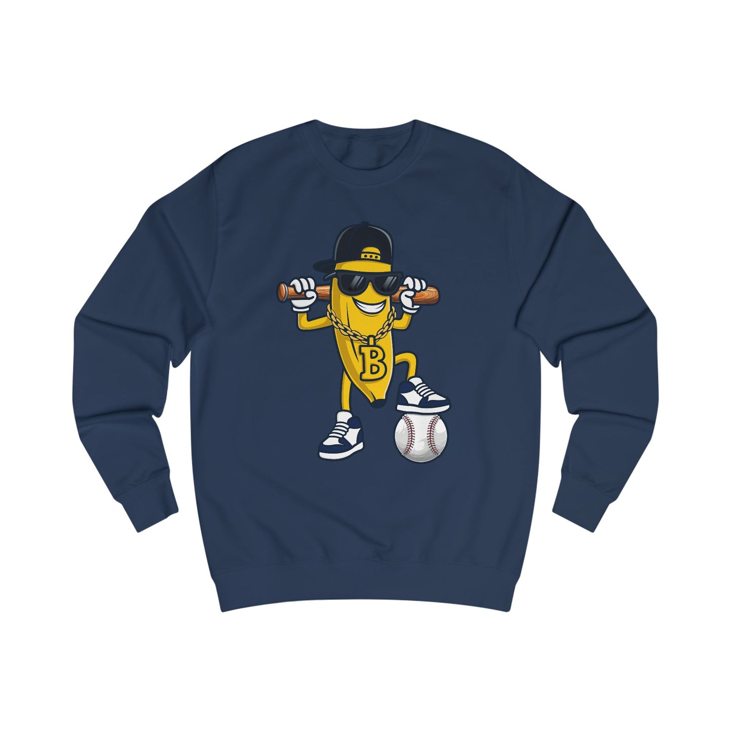 Cool Baseball Banana Unisex Sweatshirt, Fun Gift for Sports Lovers, Perfect for Casual Days, Birthday or Sports Events