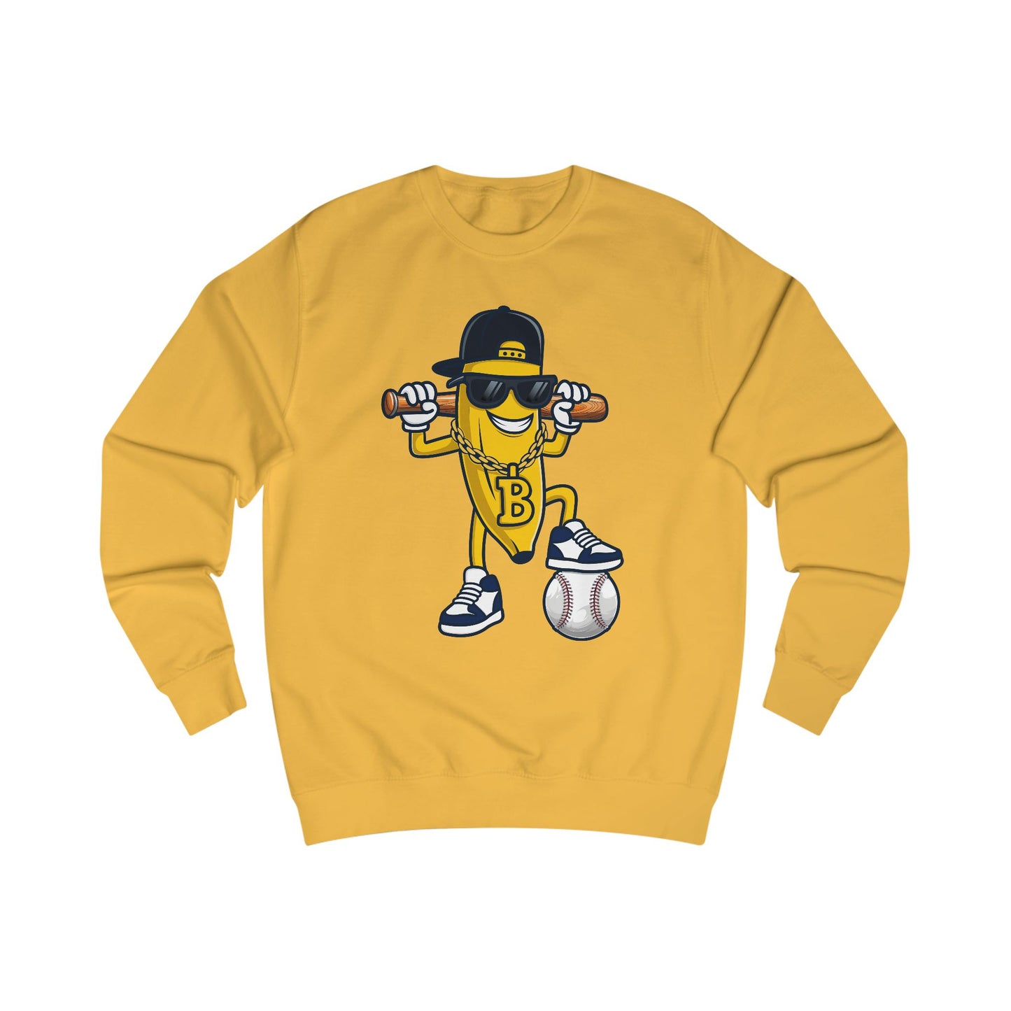 Cool Baseball Banana Unisex Sweatshirt, Fun Gift for Sports Lovers, Perfect for Casual Days, Birthday or Sports Events